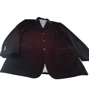 Wilke Rodriguez Single Breasted Mens Blazer 3 Button Velvet Sports Coat Jacket